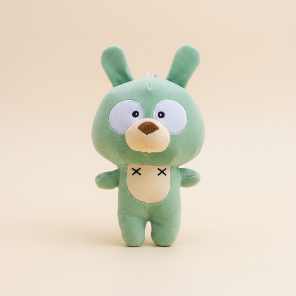 Mochi Bear - Mint Green Bear Plush - Cream Background