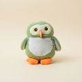 Olive Hoot - Green Owl Plush - Cream Background