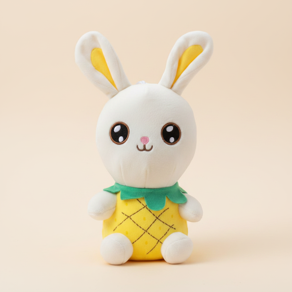 Piney Hop - Pineapple Bunny Plush - Cream Background