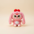 Rosie Flop - Pink Bunny Plush - Cream Background