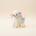Snowbell - White Poodle Plush - Cream Background