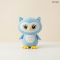 Twinkle Owl - Blue Owl Plush - Cream Background