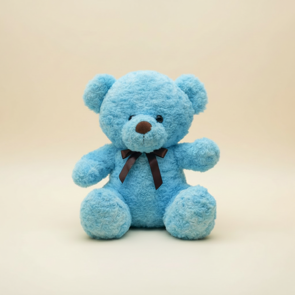 Blue Teddy Bear Plush - Clean