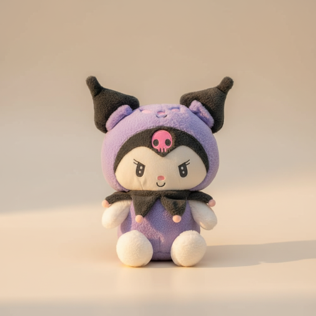 Kuromi Plush - #FFF4E8 Background 1:1