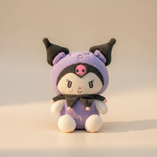Kuromi Plush - #FFF4E8 Background 1:1